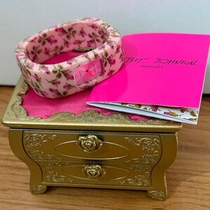 Betsey Johnson Pink Floral Bracelet Watch